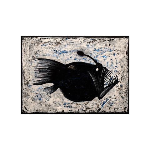 Image of Angler Fish on Wood Block by Justin D. Miller