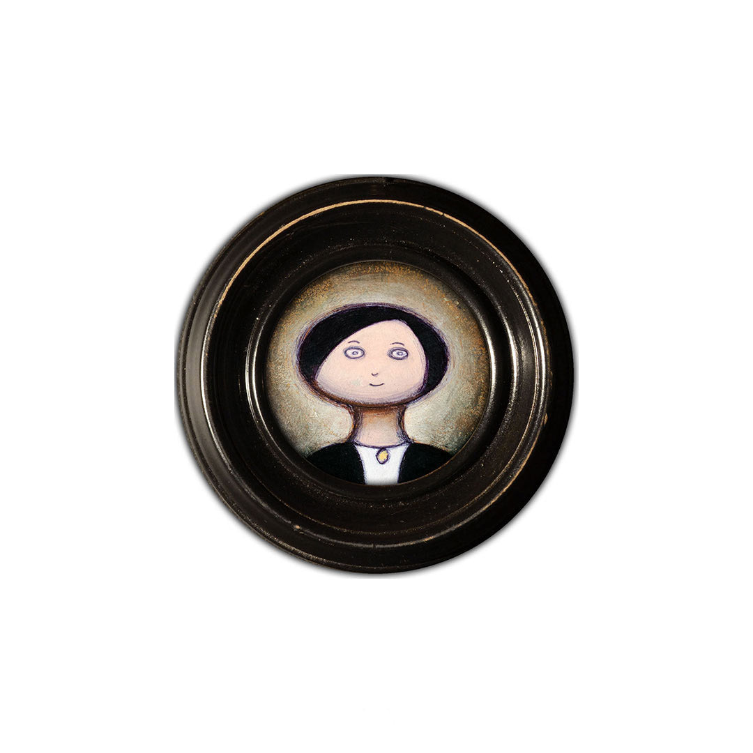 Tiny Girl in Round Frame