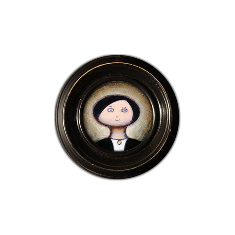 Tiny Girl in Round Frame