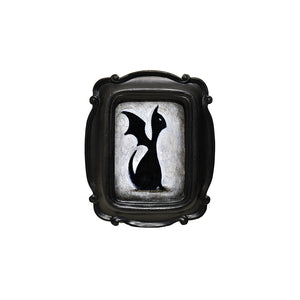 Image of Bat Cat Profile (In Rounded Gothic Frame) by Justin D. Miller
