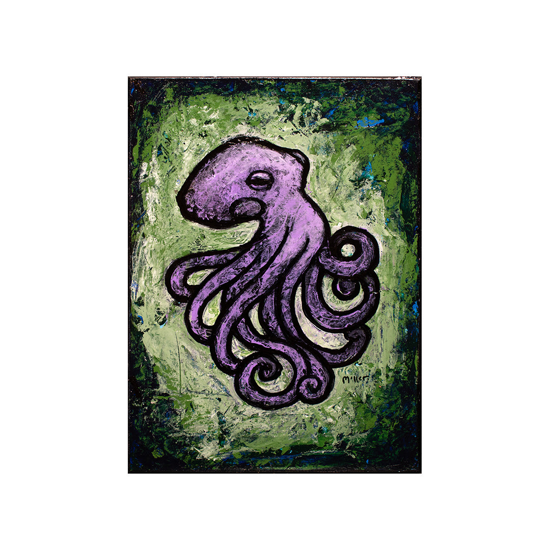 Octopus on Wood Block