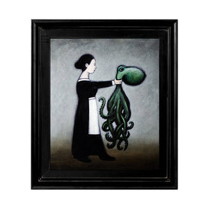 Image of Woman Holding Octopus by Justin D. Miller