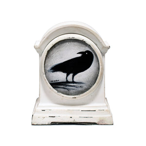 Image of Crow in Pedestal Clock Frame by Justin D. Miller