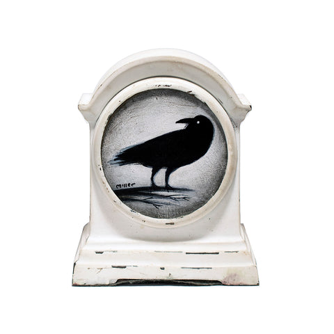 Image of Crow in Pedestal Clock Frame by Justin D. Miller