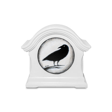 Image of Crow in Pedestal Clock Frame #2 by Justin D. Miller