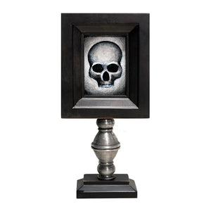 Image of Small Skull in Pedestal Frame by Justin D. Miller