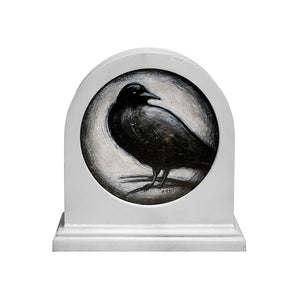 Crow in Pedestal Clock Frame #6 by Justin D Miller