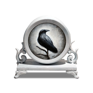 Image of Crow in Pedestal Clock Frame #4 by Justin D. Miller