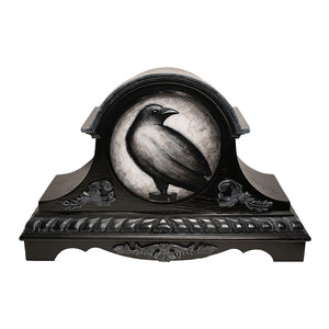 Crow in Pedestal Clock Frame #5 by Justin D Miller