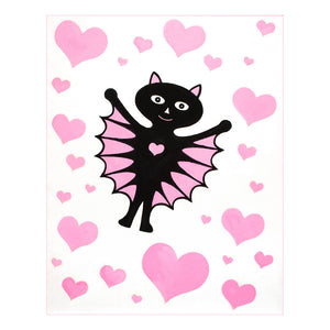 Bat Girl with Hearts