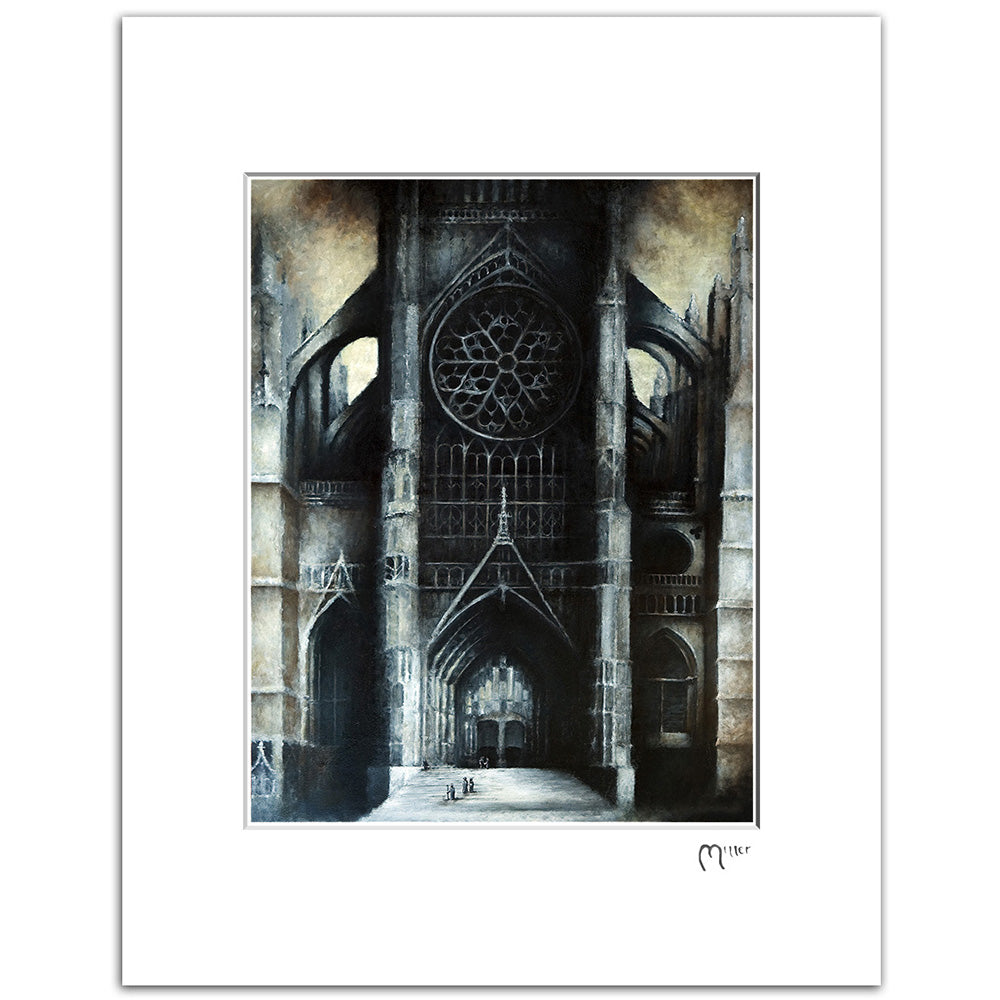 Image of Beauvais Cathedral, 11x14" Matted Reproduction by Justin D. Miller